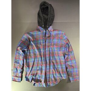 Guess Flannel Shirt With Detachable Hood Men's Size Small